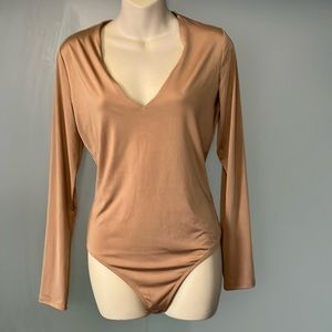 Express Tan Long Sleeve Bodysuit